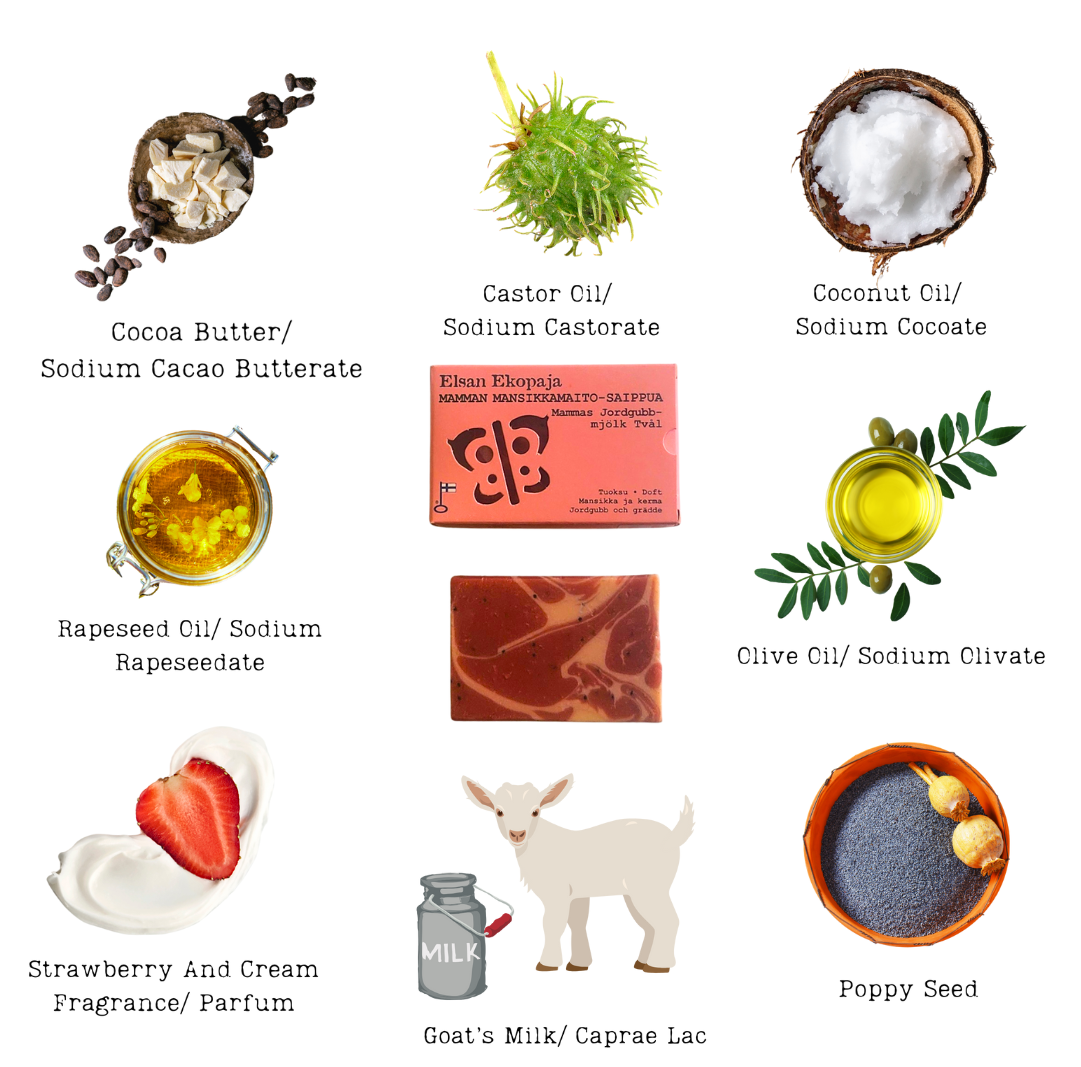 Mamman mansikkamaito-saippua 11,90€