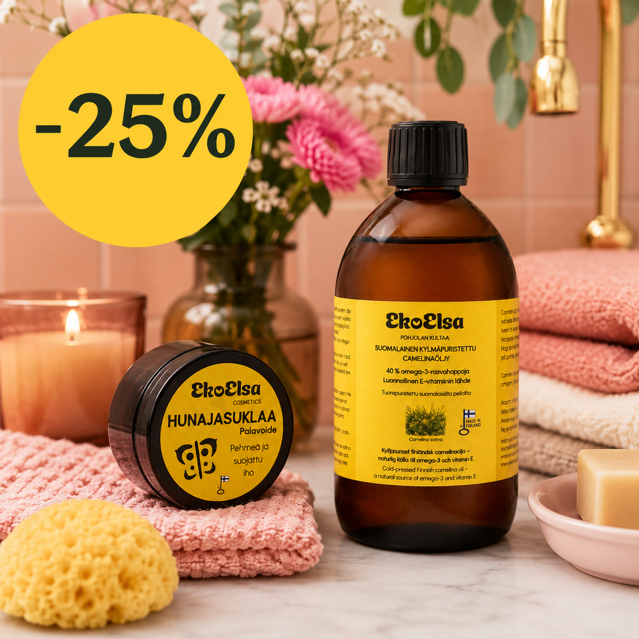 Supertarjous viikko 36: Camelinaöljy ja Hunajasuklaa palavoide yht. 31,35€ (41,80€)