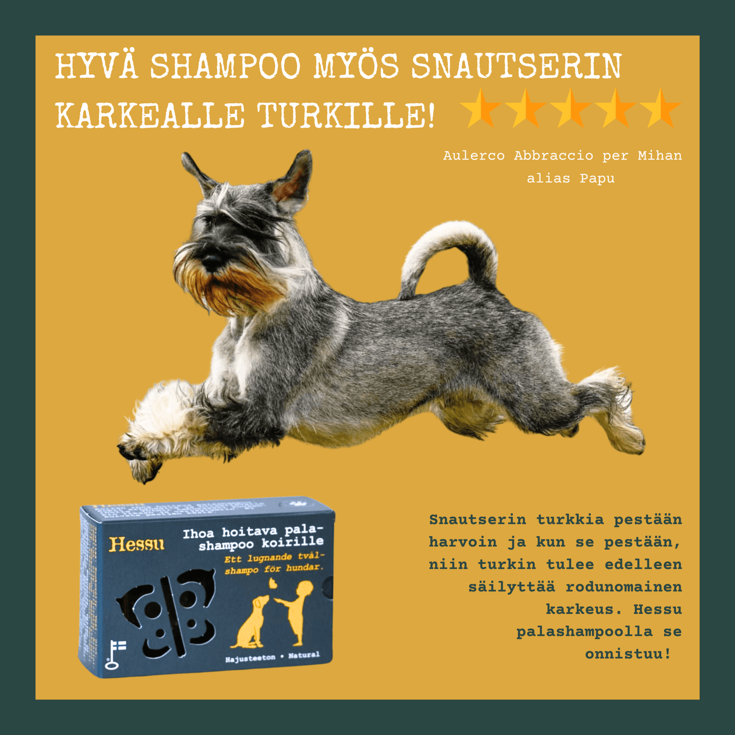Hessu- koiran ihoa hoitava palashampoo 16,90€