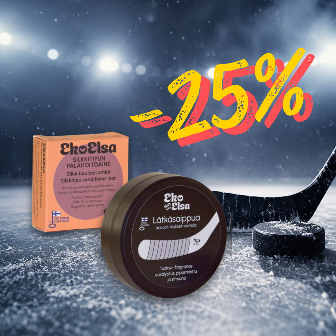 Lätkäsaippua ja Silkkitipun palahoitoaine yhteishintaan  26,85€ (35,80)