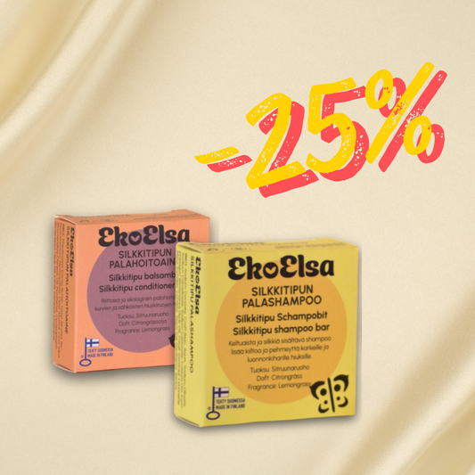 Silkkitipun palashampoo ja Silkkitipun palahoitoaine  26,85€ (35,80)
