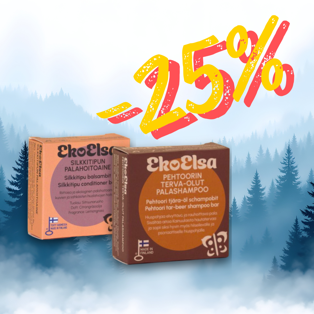 Tervashampoo ja palahoitoaine tarjous 26,85€ (35,80€)
