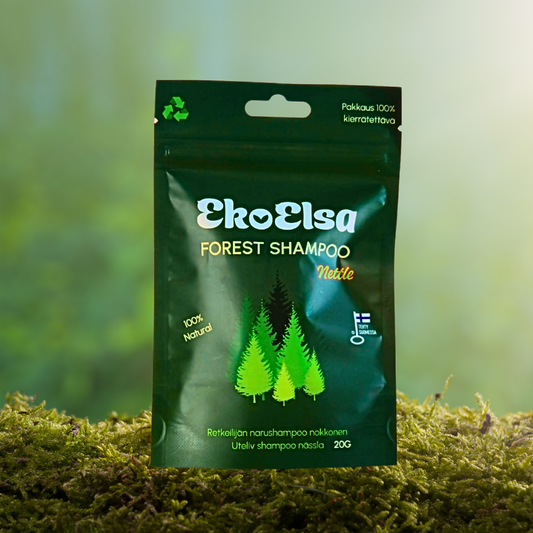 Skogsbad - Nässelschampo är ett rep. Brännnässlor schampo (veganskt)